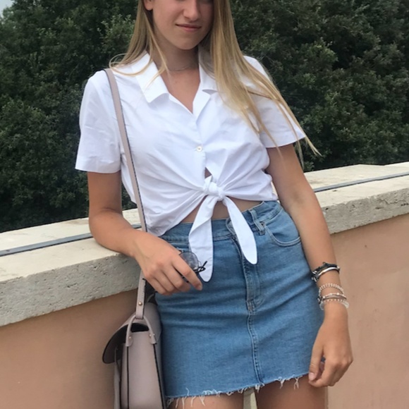 White Wilfred Button Up Tie Blouse Size S - Picture 2 of 6